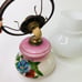 Vintage EAGLE Kerosene Oil Lamp Victorian Daisy Floral Hand painted Porcelain