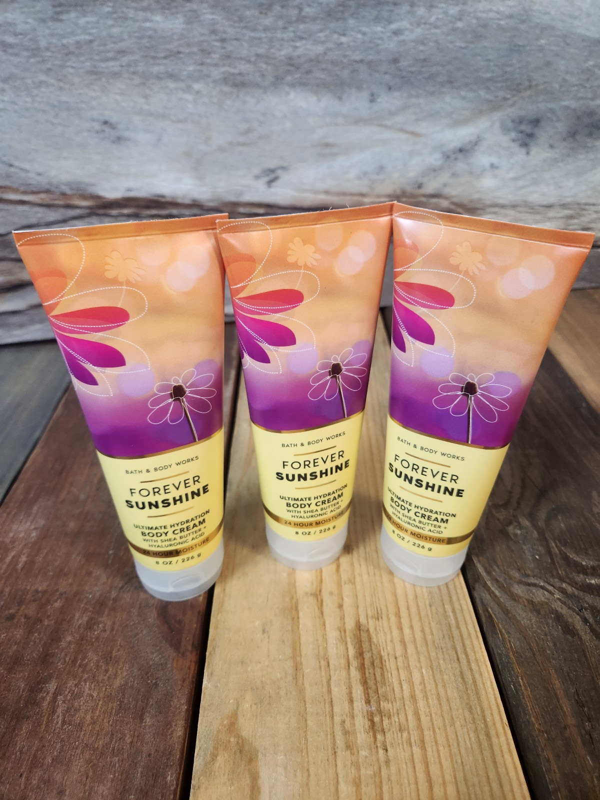 3PK Bath & Body Works Forever Sunshine Body Cream 8oz