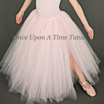 Powder Pink Kids Girls Long Tutu Skirt