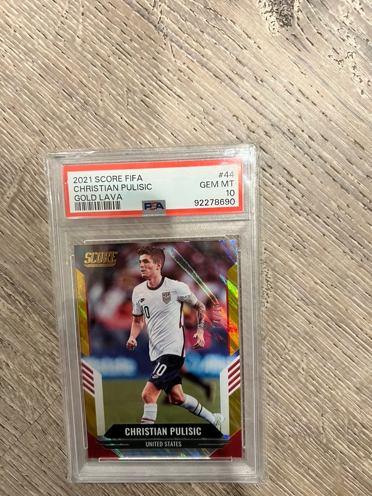 2021-22 Panini Score FIFA Gold lava PSA 10 POP 1 Christian Pulisic #44