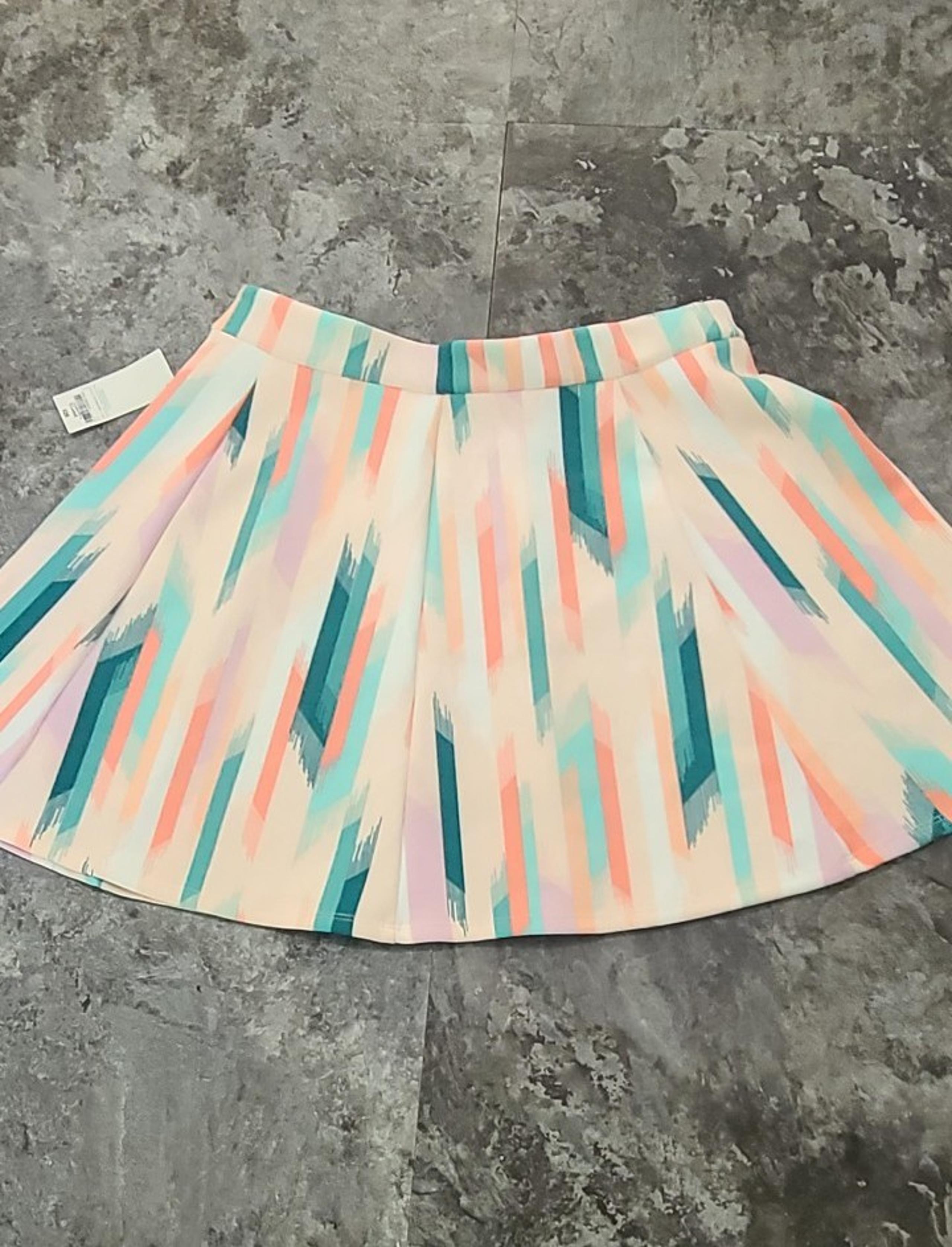 Decree Brand Green & Orange Marbled Mini Skirt
 Size XL