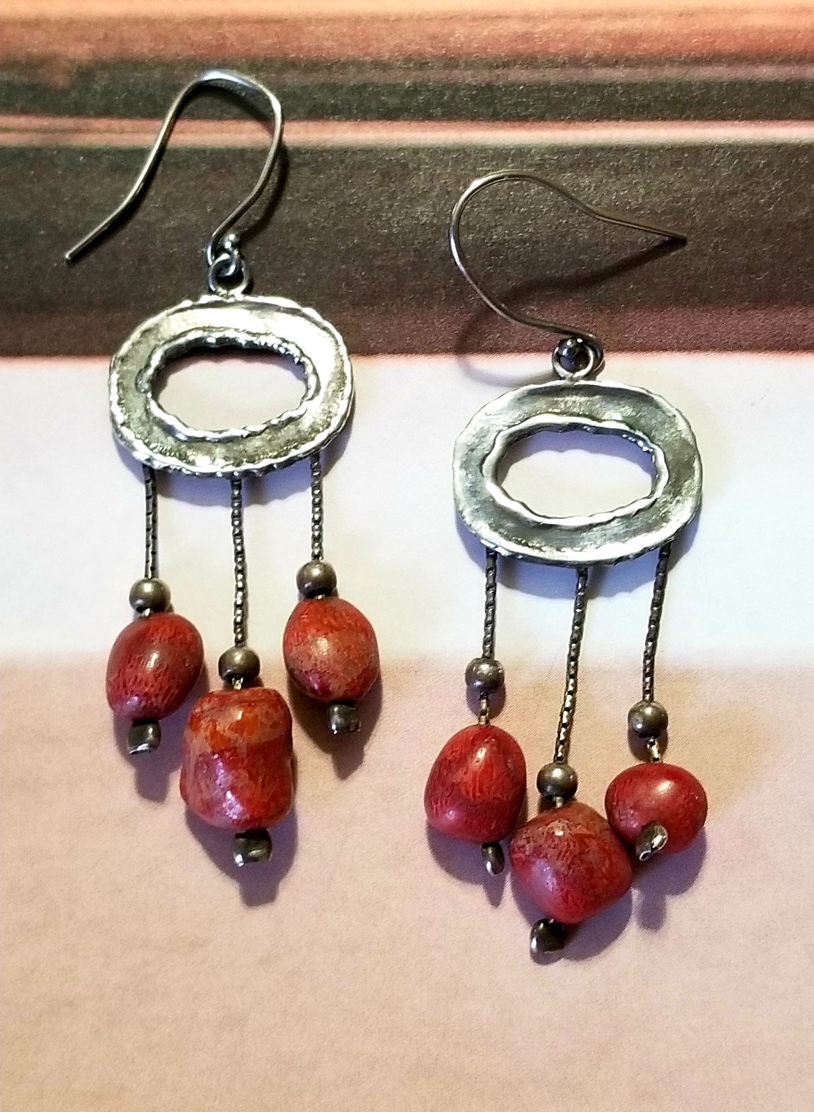 RARE Silpada Sterling Silver & Coral Earrings