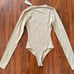 Skims FITS EVERYBODY LONG SLEEVE CREW NECK BODYSUIT Clay NWT Sz XXS 68