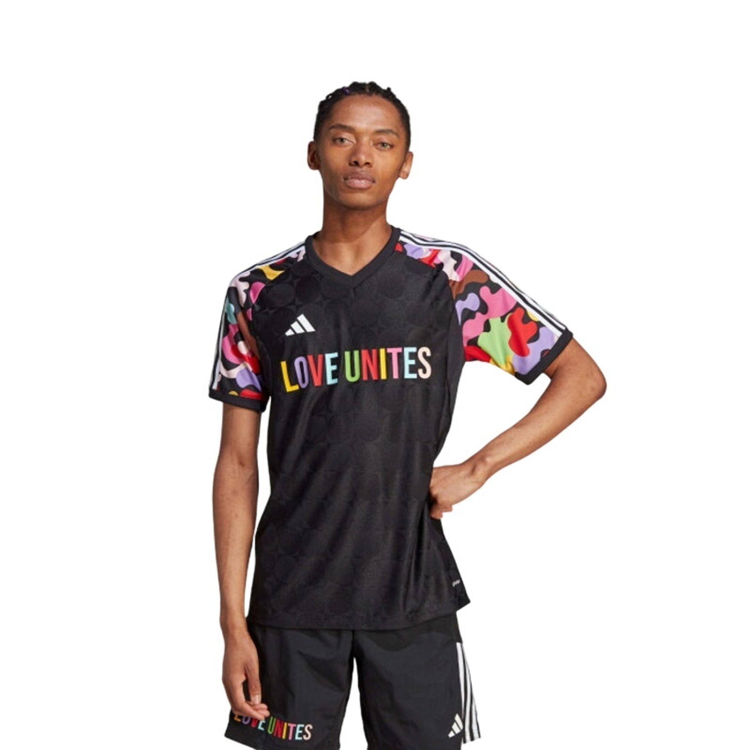 NWT Adidas Slim Fit Black Pride Tiro "Love Unites" Soccer Jersey Men's Size XL