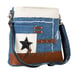 Myra Bag Handmade Country Shoulder Bag Upcycled Canvas & Cowhide Leather