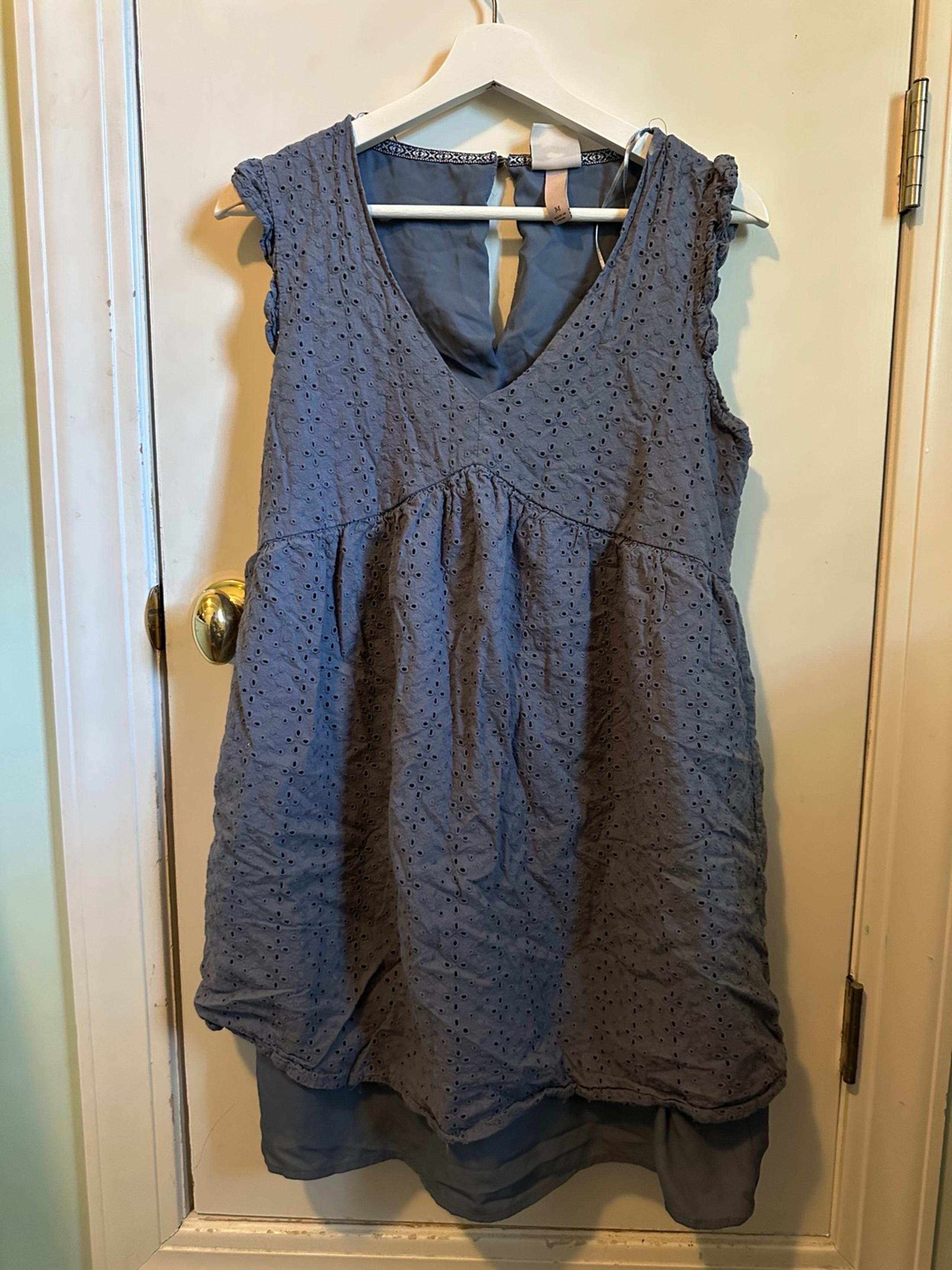 Dusty blue eyelet dress size M