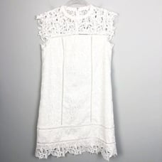 VINEYARD VINES | White Cap Lace Shift Dress High Neckline Women’s Size 6