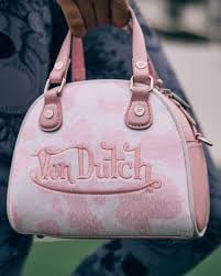 RARE Von Dutch Pink Cow Print Mini Bowling Bag
