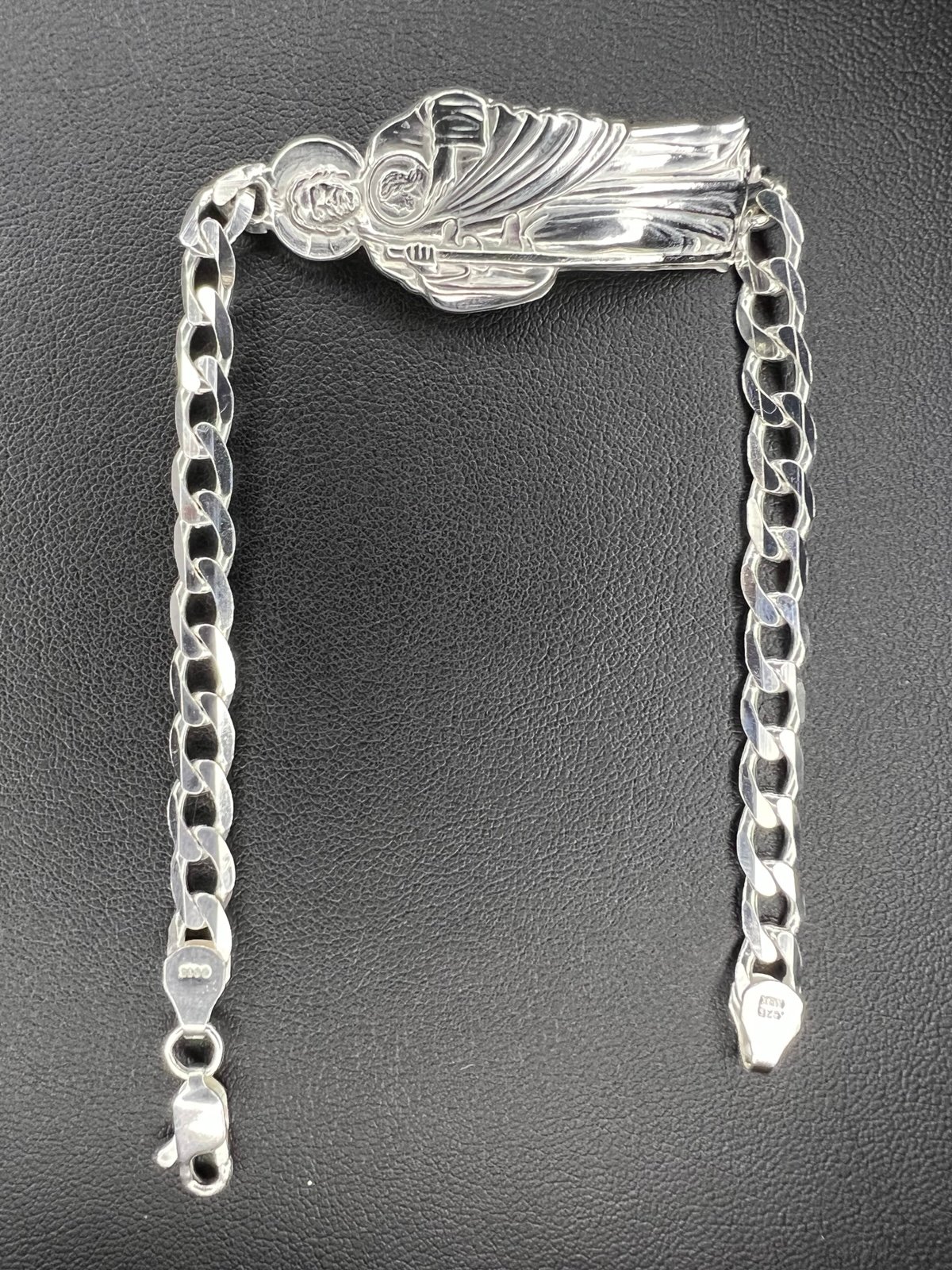 Silver Cuban Link San Judas Bracelet