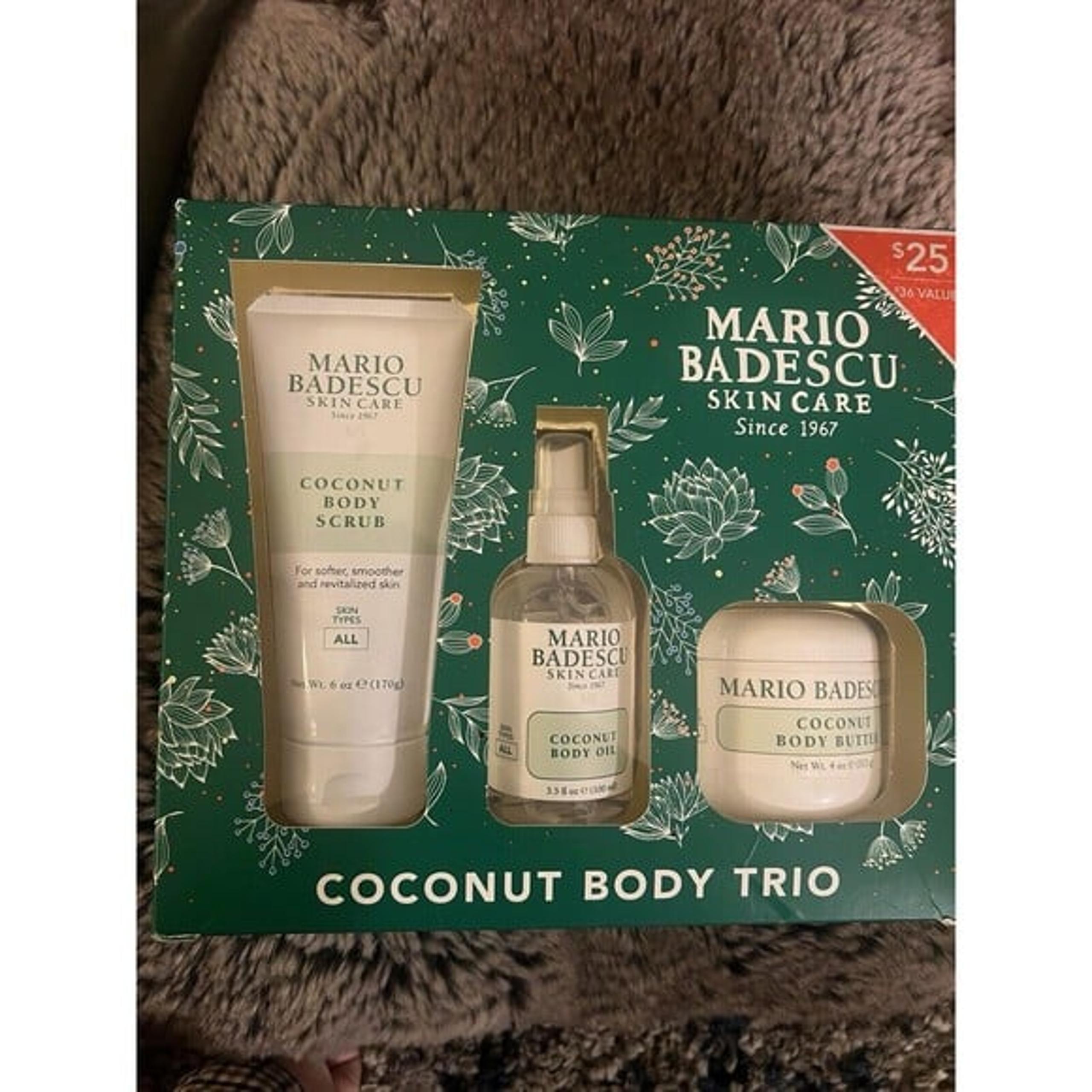 NEW Mario Badescu Skin Care Set Coconut Body Trio Full Sized Products