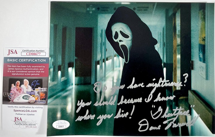 Dane Farwell Signed Scream Ghostface 8x10 Photo F Authentic Autograph JSA COA