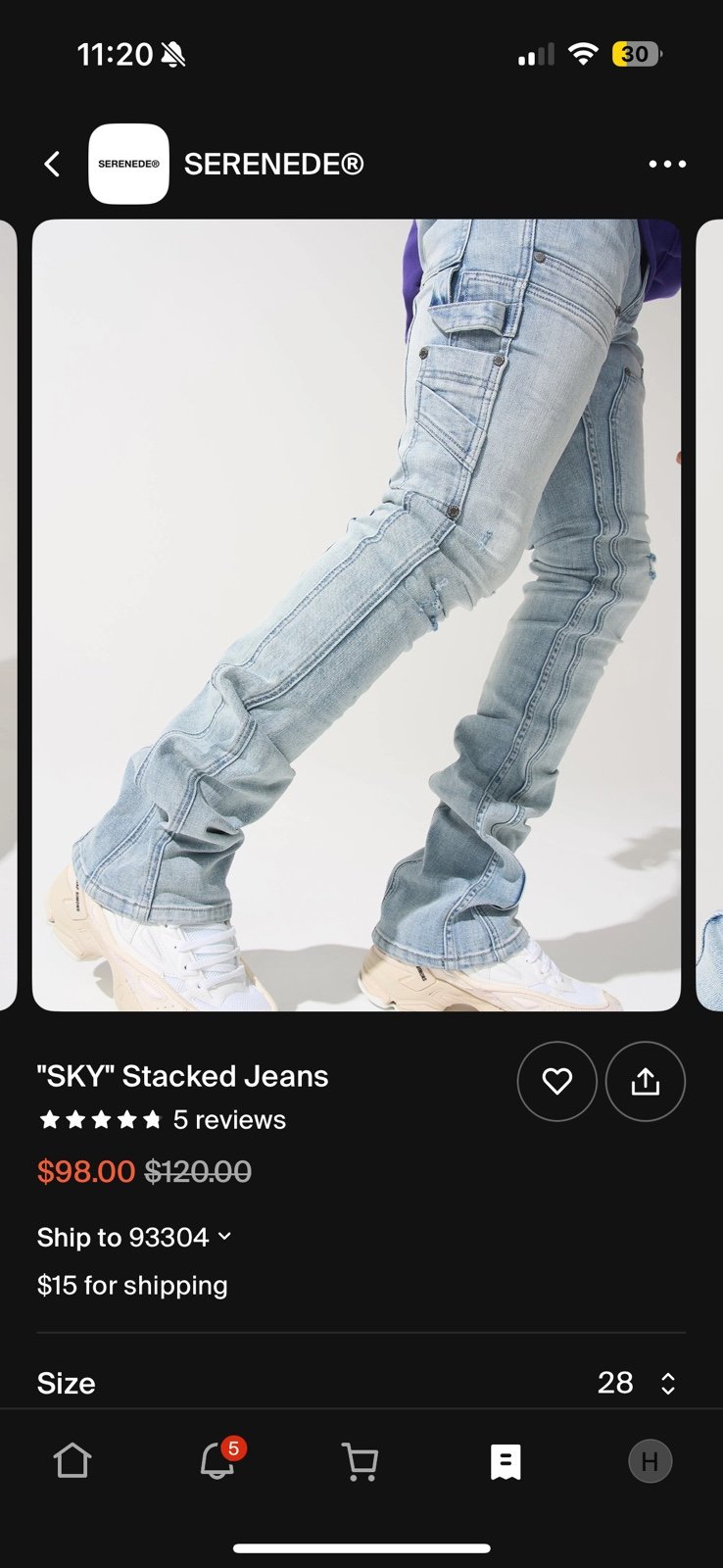 Stacked skinny jeans