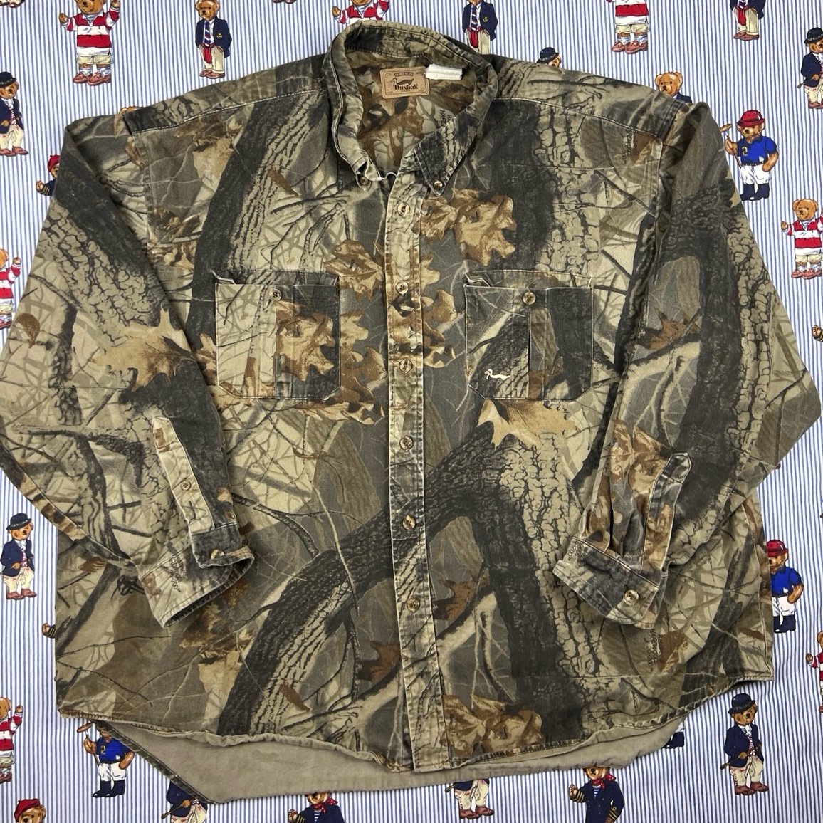Men’s Real Tree Camo Button Down Hunting Shirt Size XXL