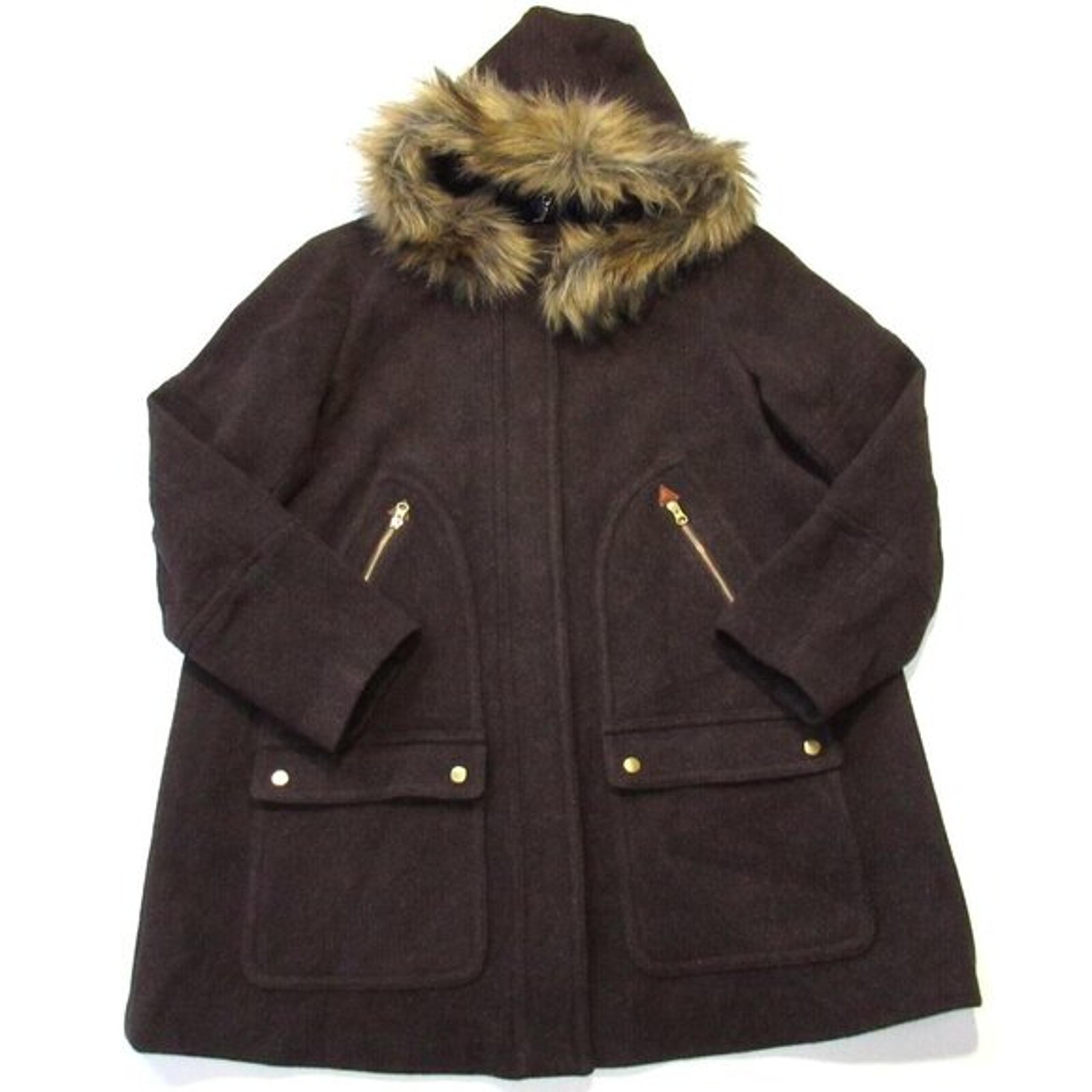 NWT J.Crew Chateau Parka in Heather Walnut Italian Stadium-cloth Wool Coat 20