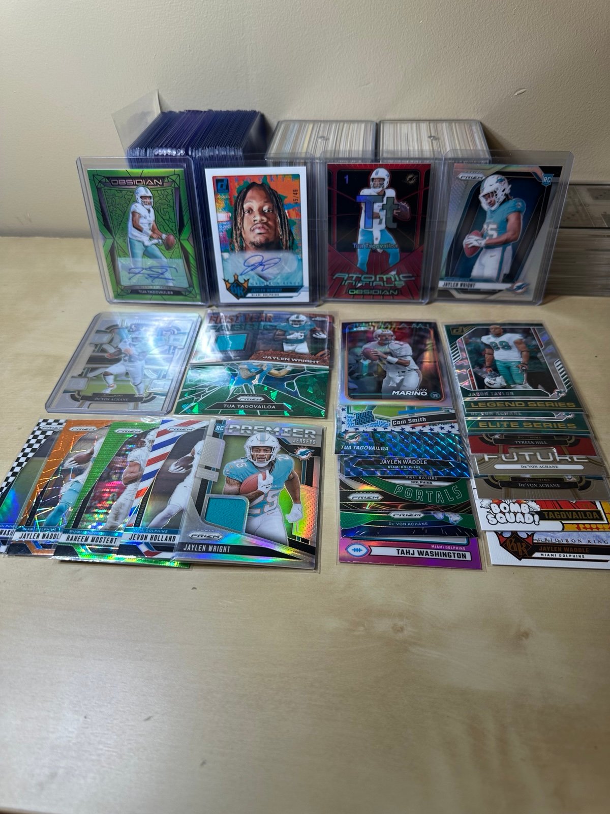 Miami Dolphins 26 card lot- All prizms and stars- Tua Tagovailoa auto /5