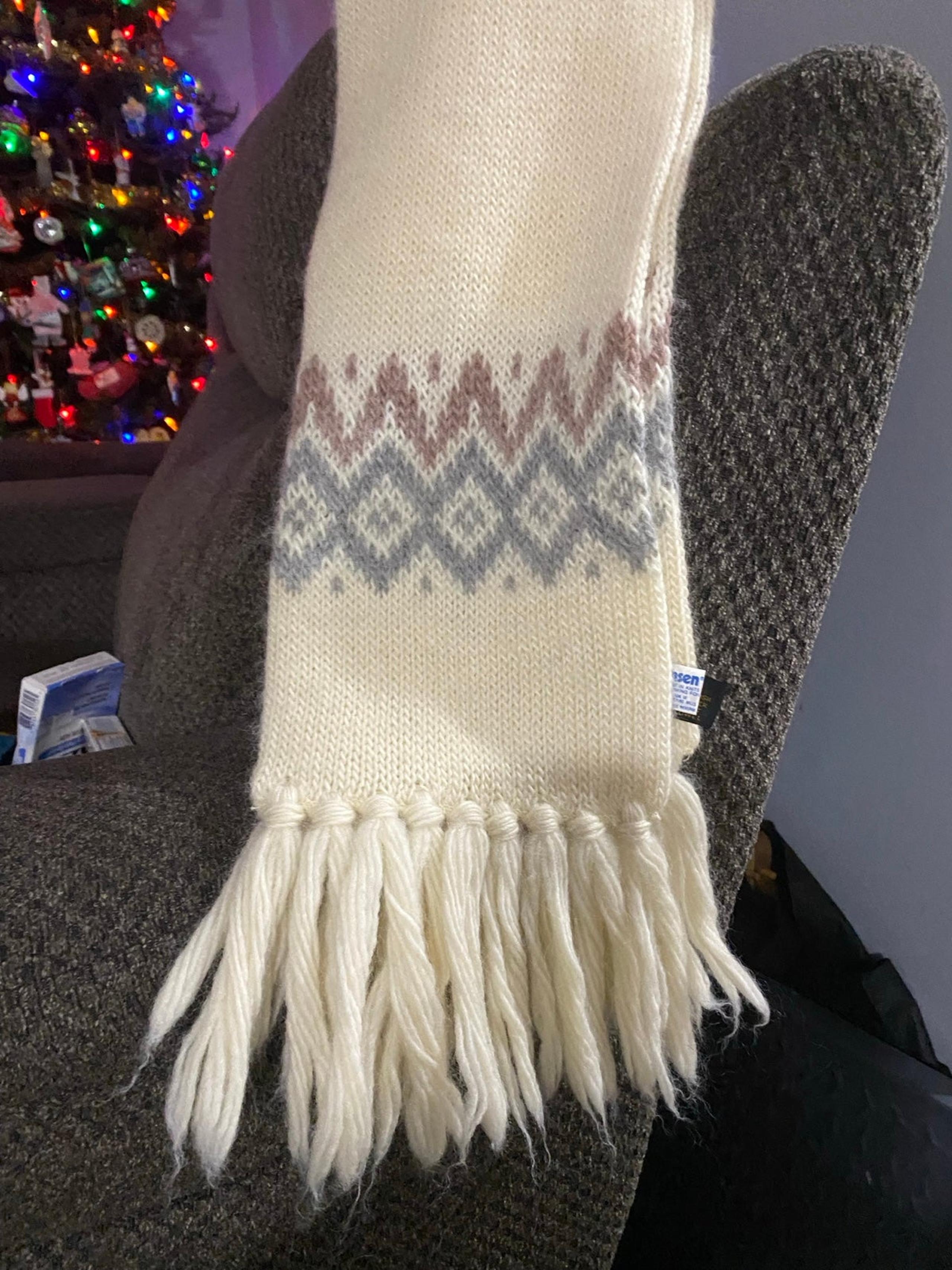 Hansen 100% wool Like new Off White Multicolor Ivory Scarf - Hansen Global