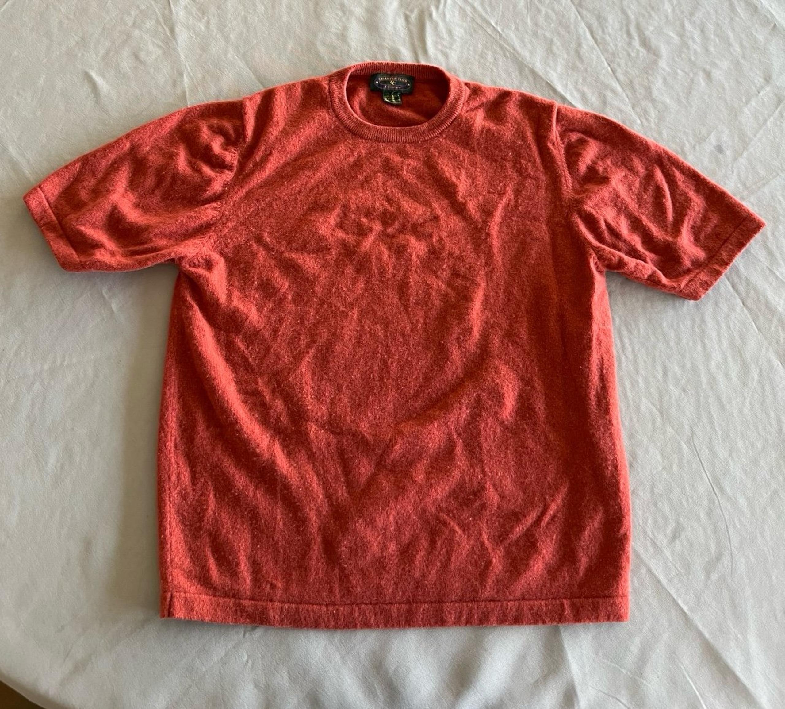 Cashmere Charter Club Luxury Women’s Sweater Red Orange See Measurements