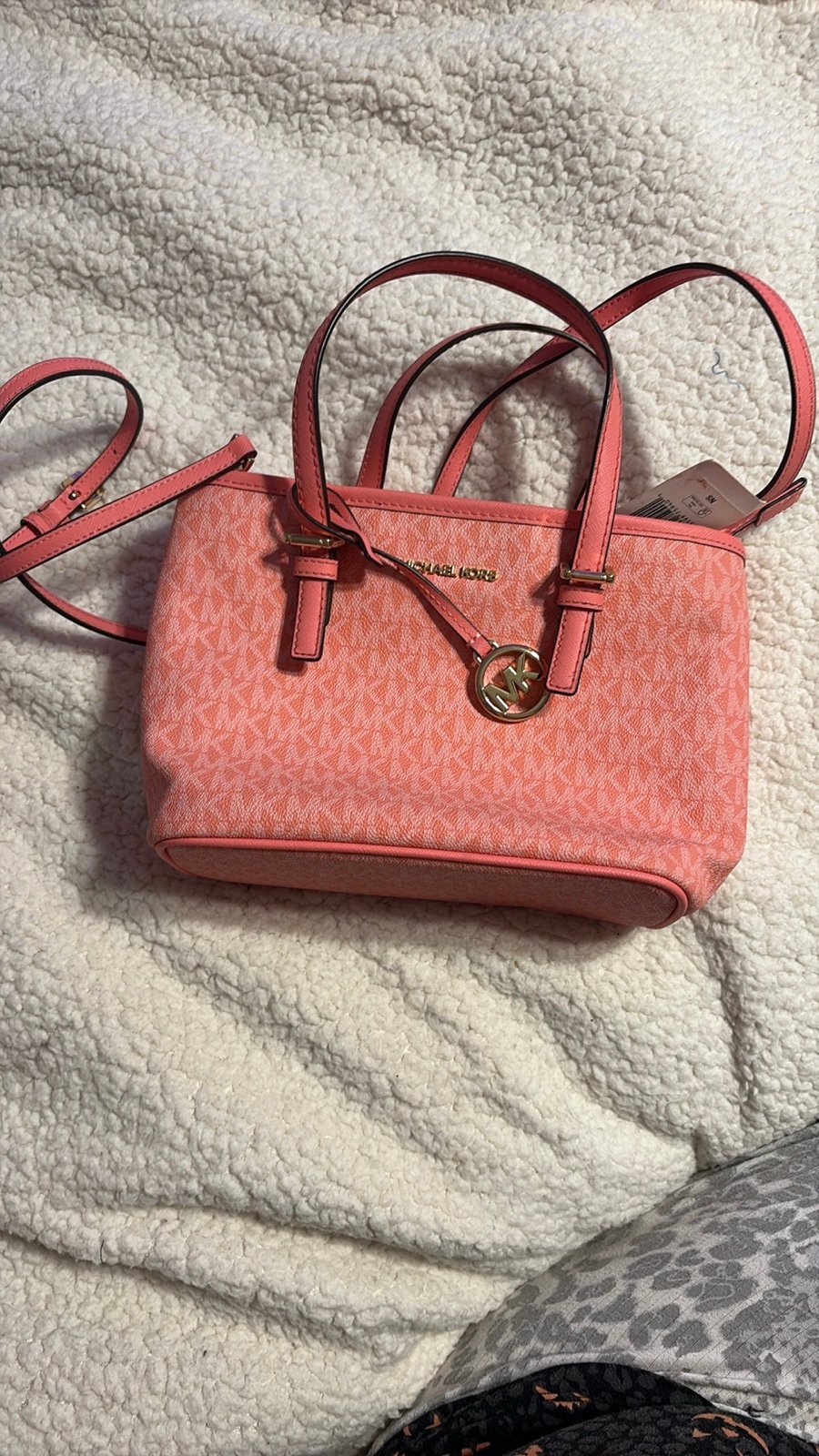 Michael Kors Pink Crossbody Bag with Gold-Tone Accents