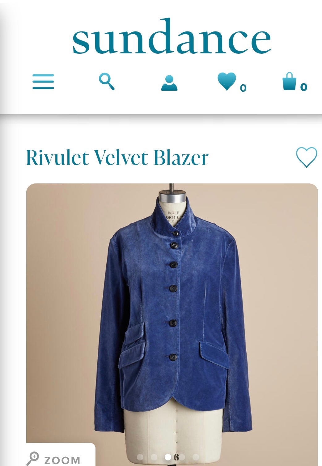 SUNDANCE velvet blazer