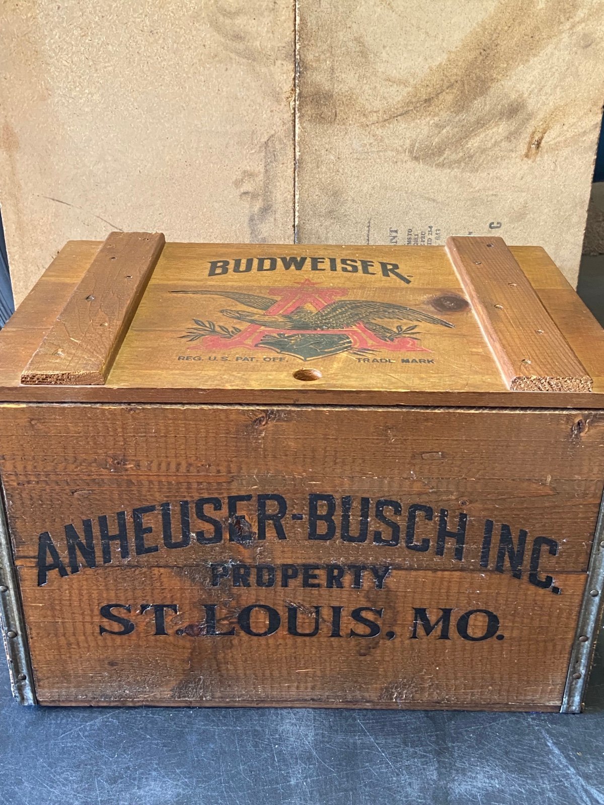 Vintage Centennial 1876-1976 Anheuser-Busch Budweiser Wood Crate St. Louis, MO