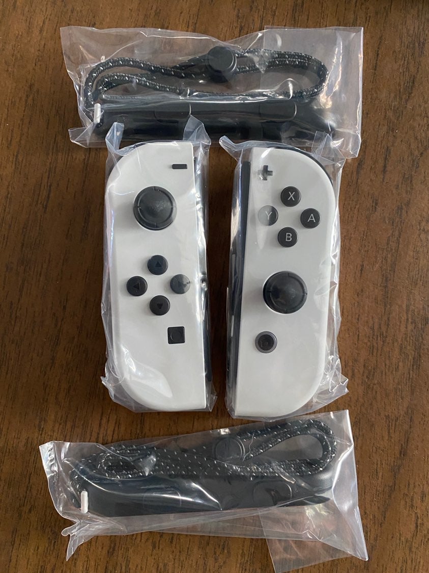 Nintendo Switch OLED White Joycons and Joycon Straps - Brand New