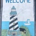 Nice Hand painted Lighthouse/Nautical Slate Welcome Sign Wall Decor 8 X 12”