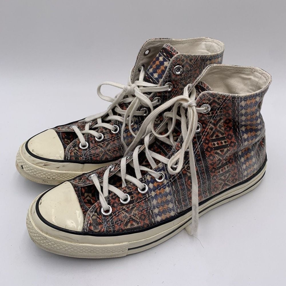 Converse 70 Hi Top Aztec Woven Shoes Sneakers Abstract Neutral Women 11 Mens 9.5