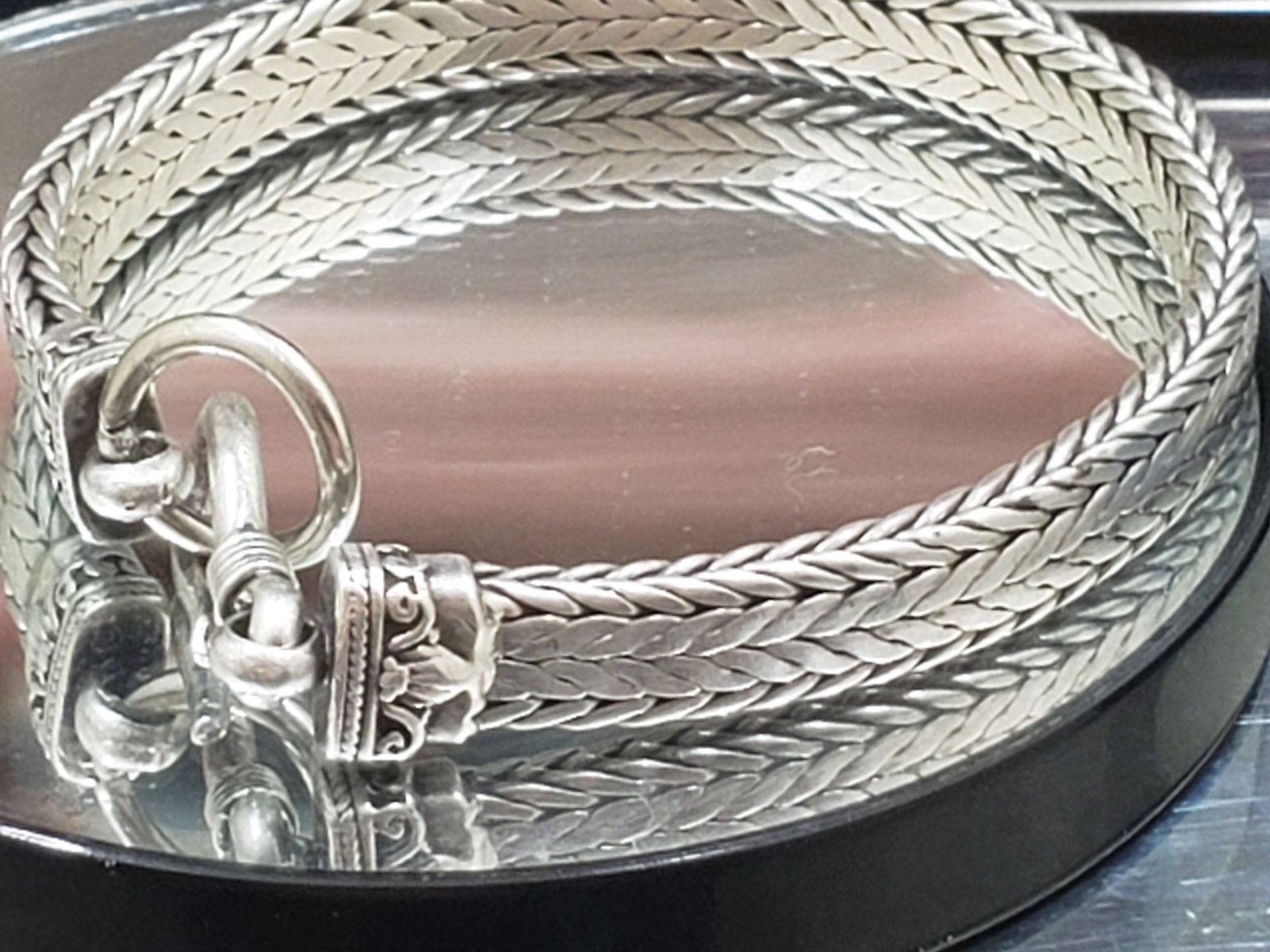 Sterling silver woven bracelet