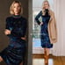 Maeve Women's Size 1X Blue Constance Velvet Floral Midi Dress Dark Romantic Boho