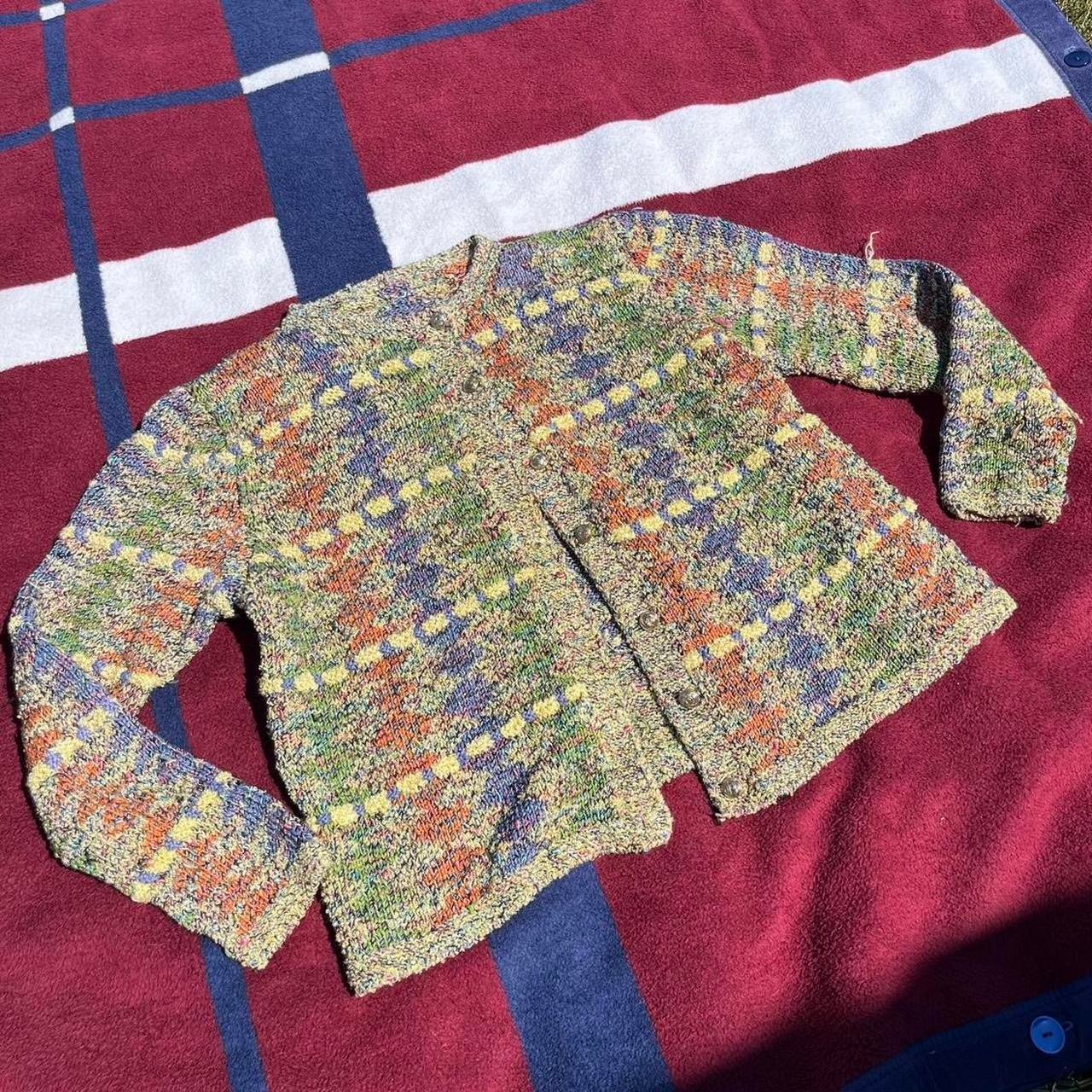 Handknit button down multicolored cardigan No size Fits women’s S small