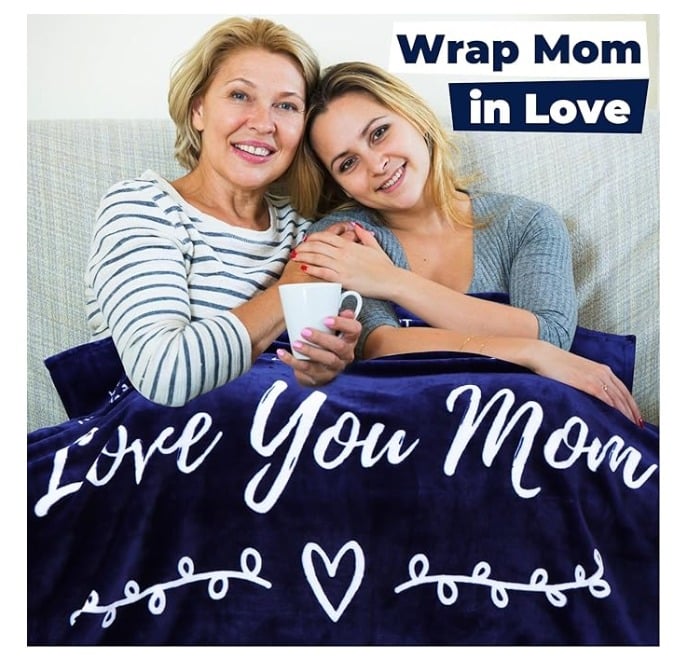 LOVE You Mom Premium Soft Fleece Blanket Size 50x60