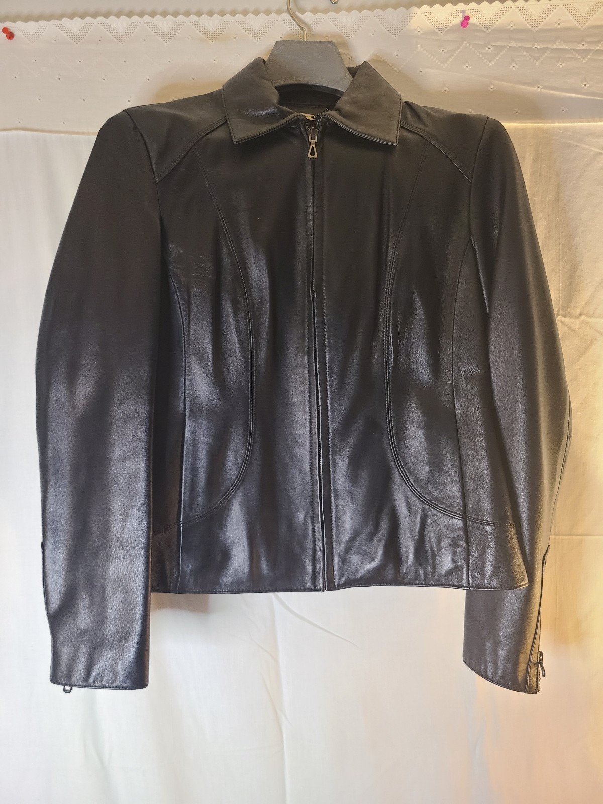 Genuine Leather Jacket Wilson's Black Women's Size Small Excellent Condition
