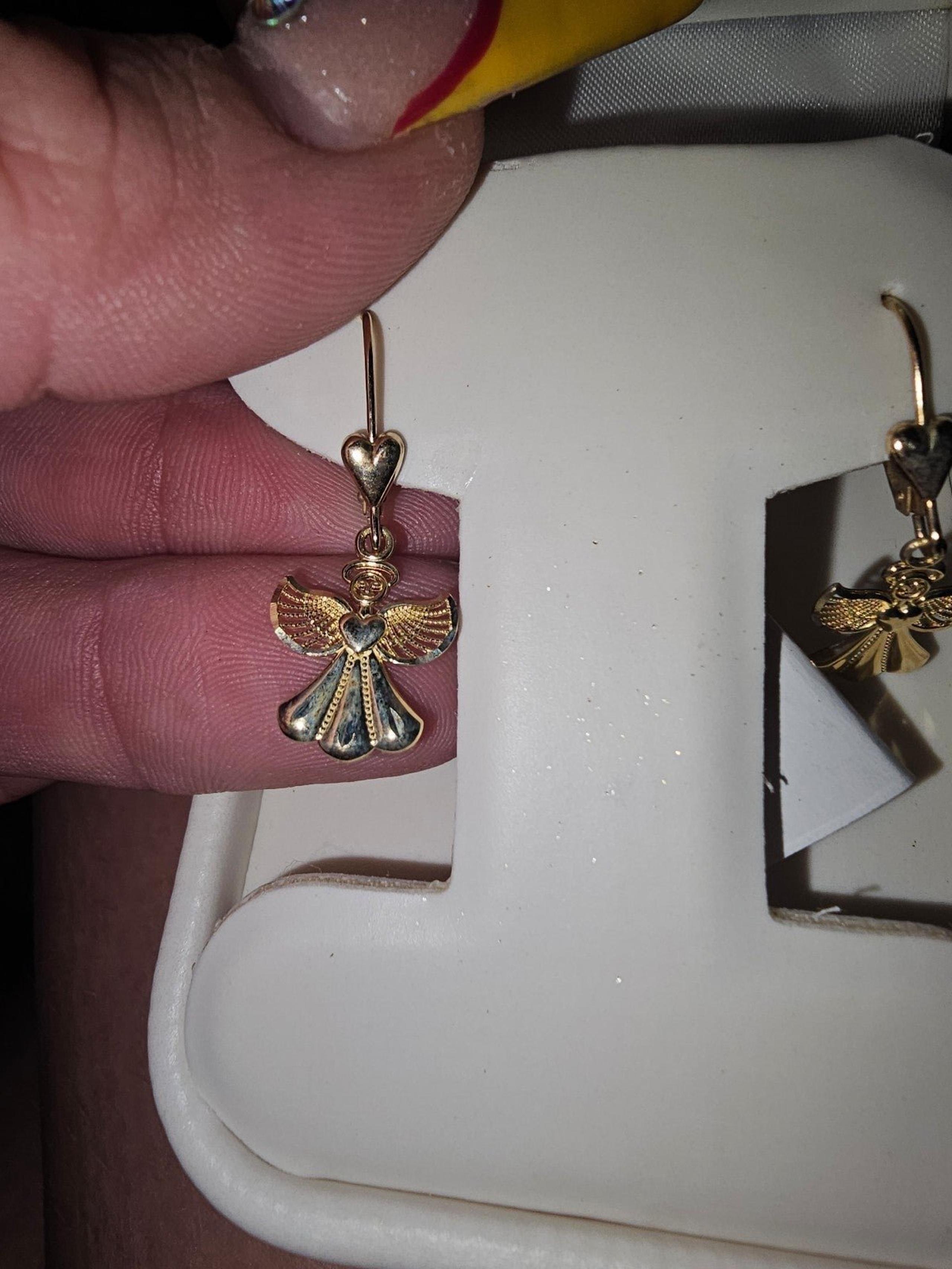 14k Gold Custom Made Angel Earrings