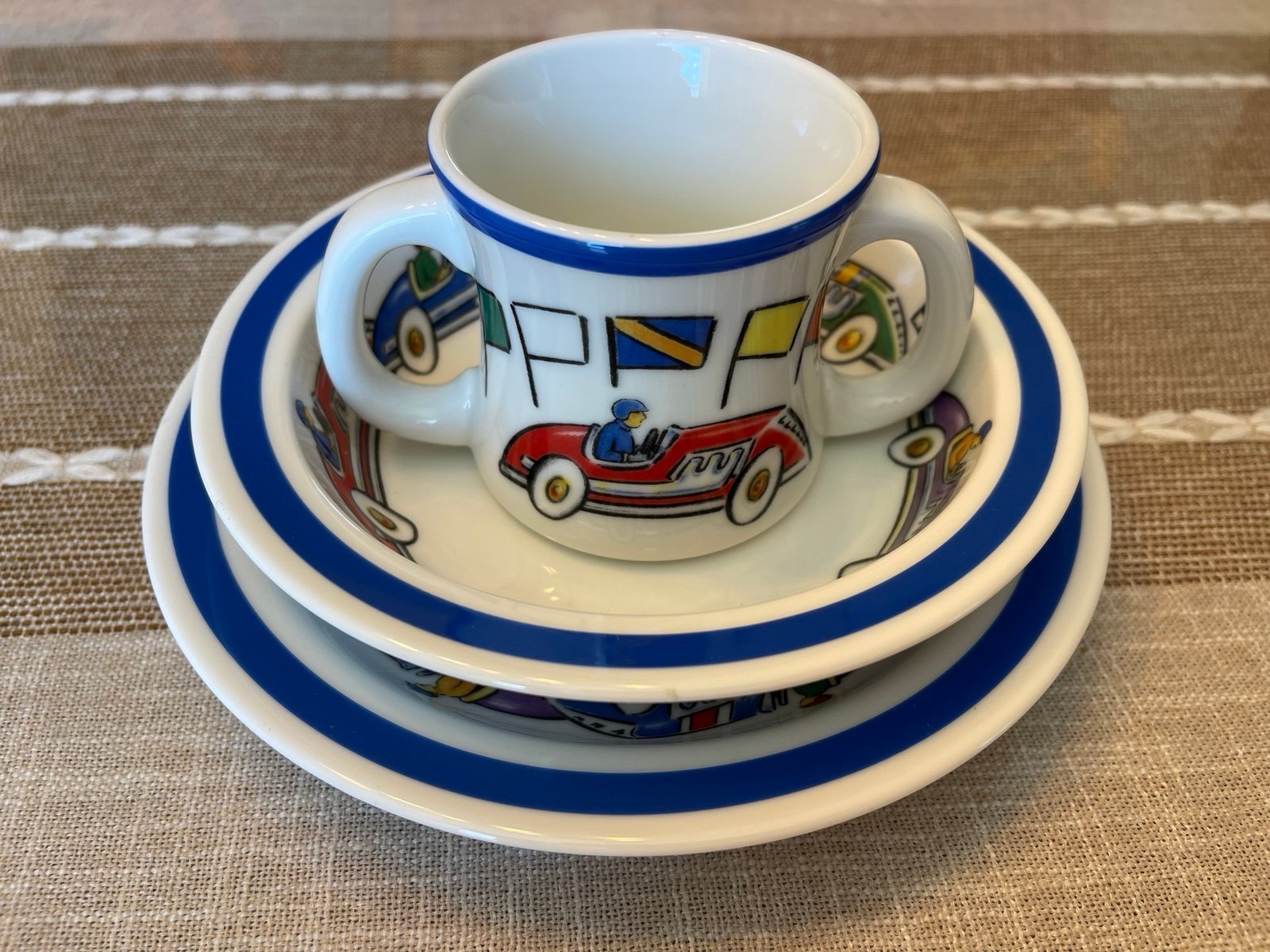Tiffany & Co Race Cars Childrens Dish Set
