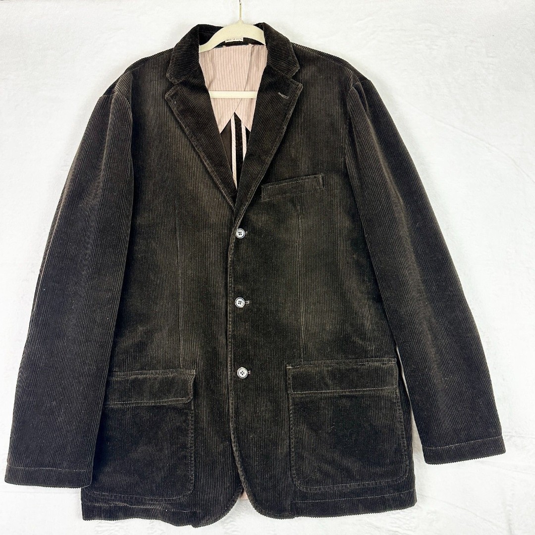 J. Crew Vintage Cord Corduroy Blazer Size Large Patch Elbow Brown Three Button