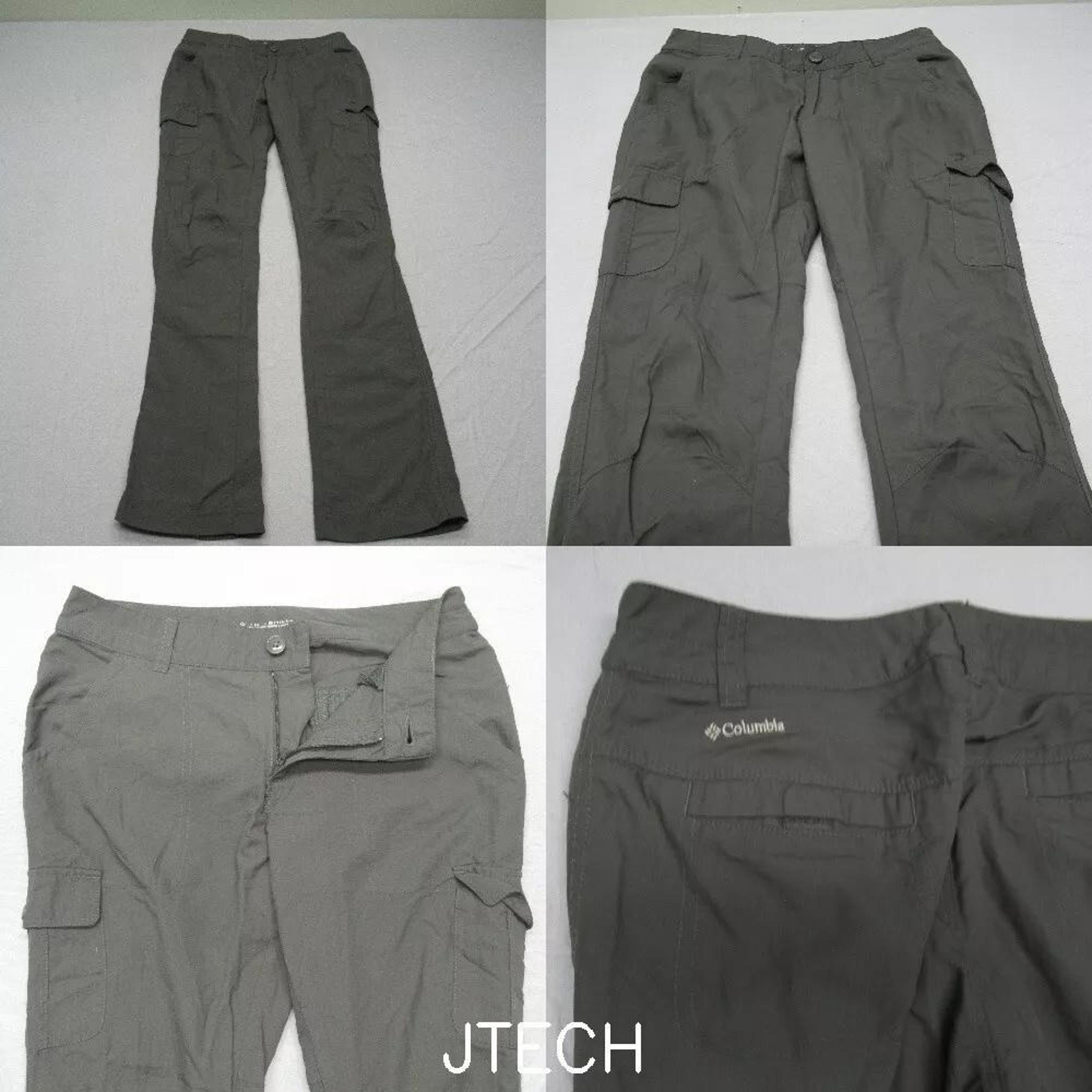 Columbia Hiking Pants Womens 6 Green Zip Straight Omni Wick Cargo Nylon 30x30
