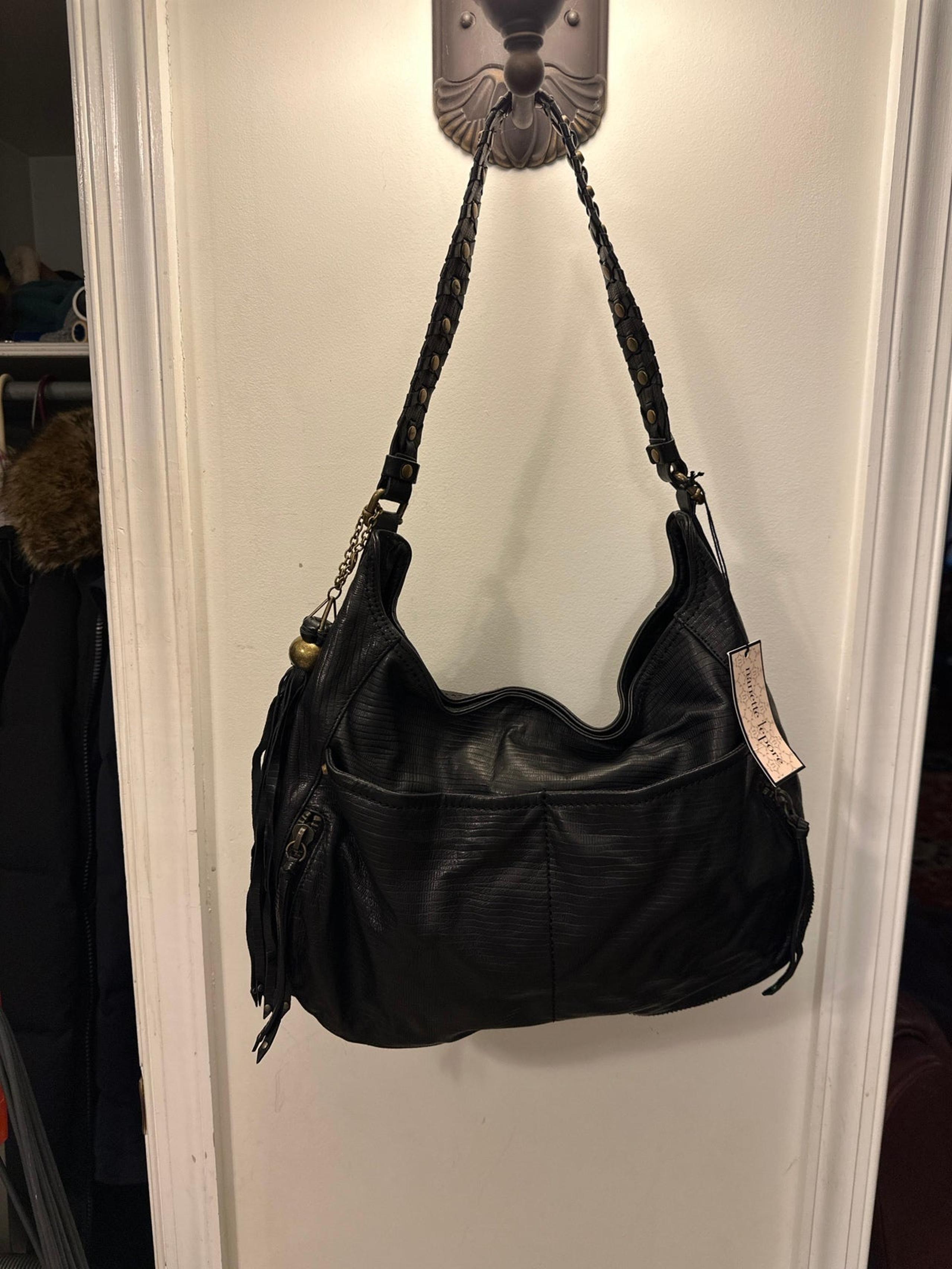 Nanette Lepore Black Leather Hobo NWT