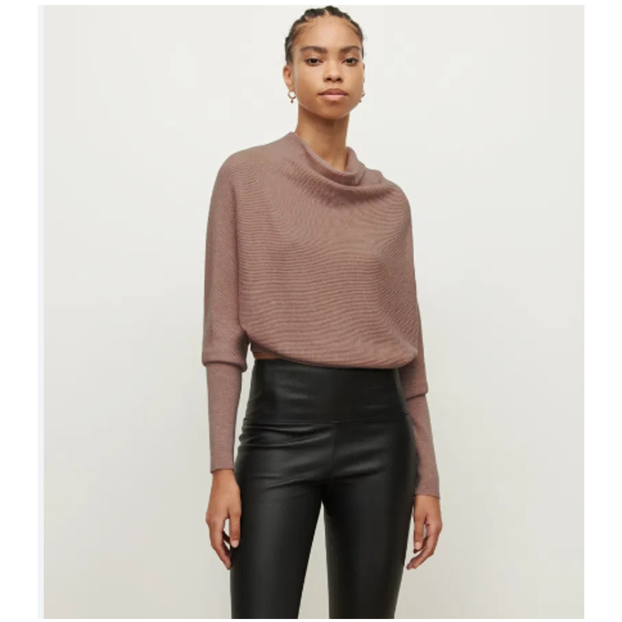 ALLSAINTS Ridley Jumper Cashmere Wool Sweater Womens M Mauve Rose Slouchy Casual