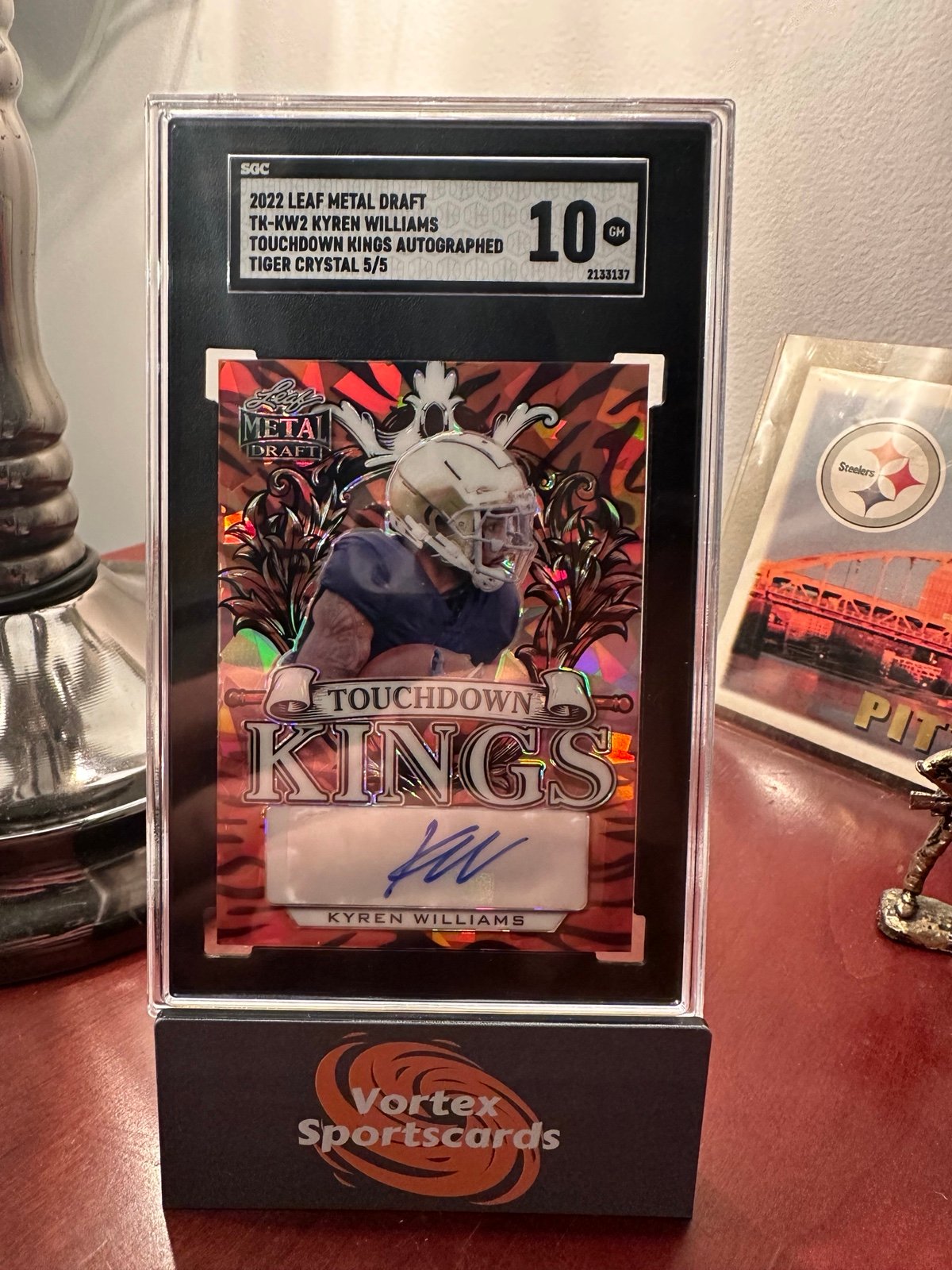 2022 Leaf Metal Draft Kyren Williams Touchdown Kings Auto Tiger Crystal 5/5