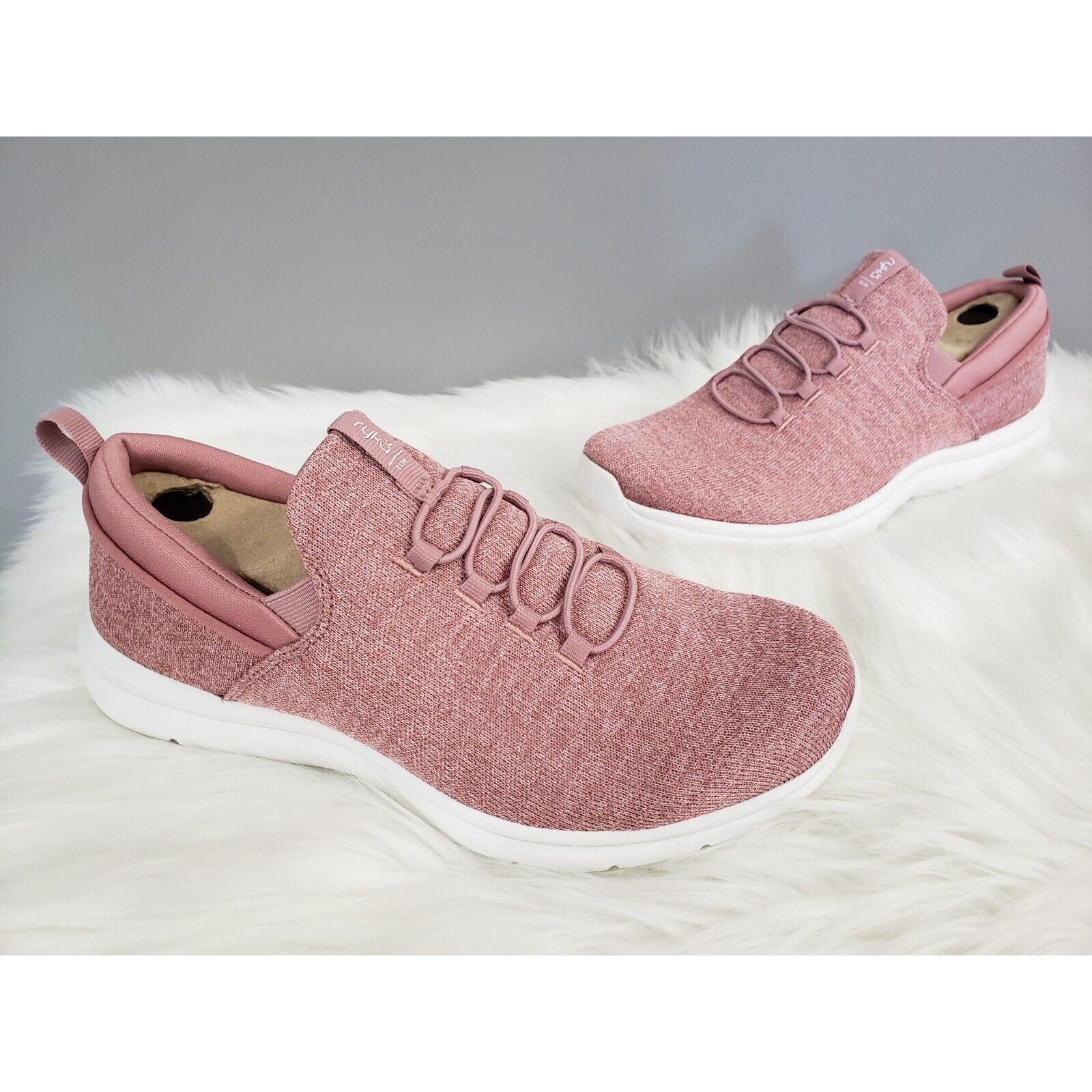 NEW Ryka Size 9.5 Wide ELIA Mauve Pink Walking Sneakers Slip On athletic rose