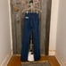 XXS XS 24 waist Vintage 70s straight leg jeans blue medium wash high waisted
