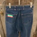 XXS XS 24 waist Vintage 70s straight leg jeans blue medium wash high waisted