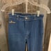 XXS XS 24 waist Vintage 70s straight leg jeans blue medium wash high waisted