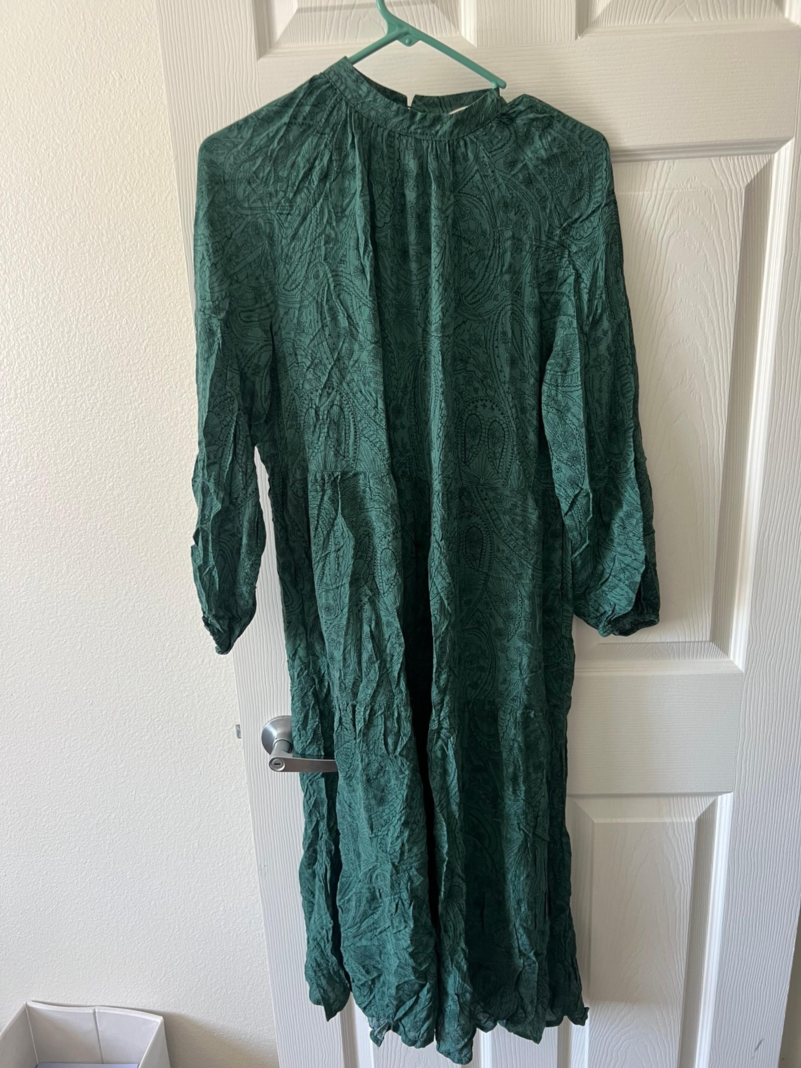 Long sleeve teal midi dress