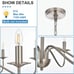 6-Light Brushed Nickel Modern Farmhouse Candle Chandelier Lighting Light