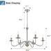 6-Light Brushed Nickel Modern Farmhouse Candle Chandelier Lighting Light