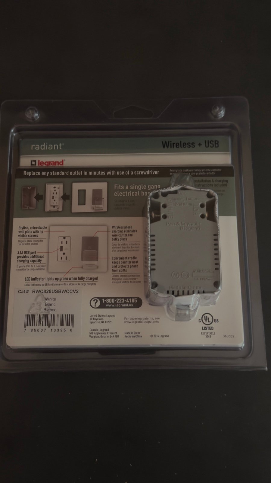 Wireless Wall Charger Legrand Radiant Wireless Charger Brand New