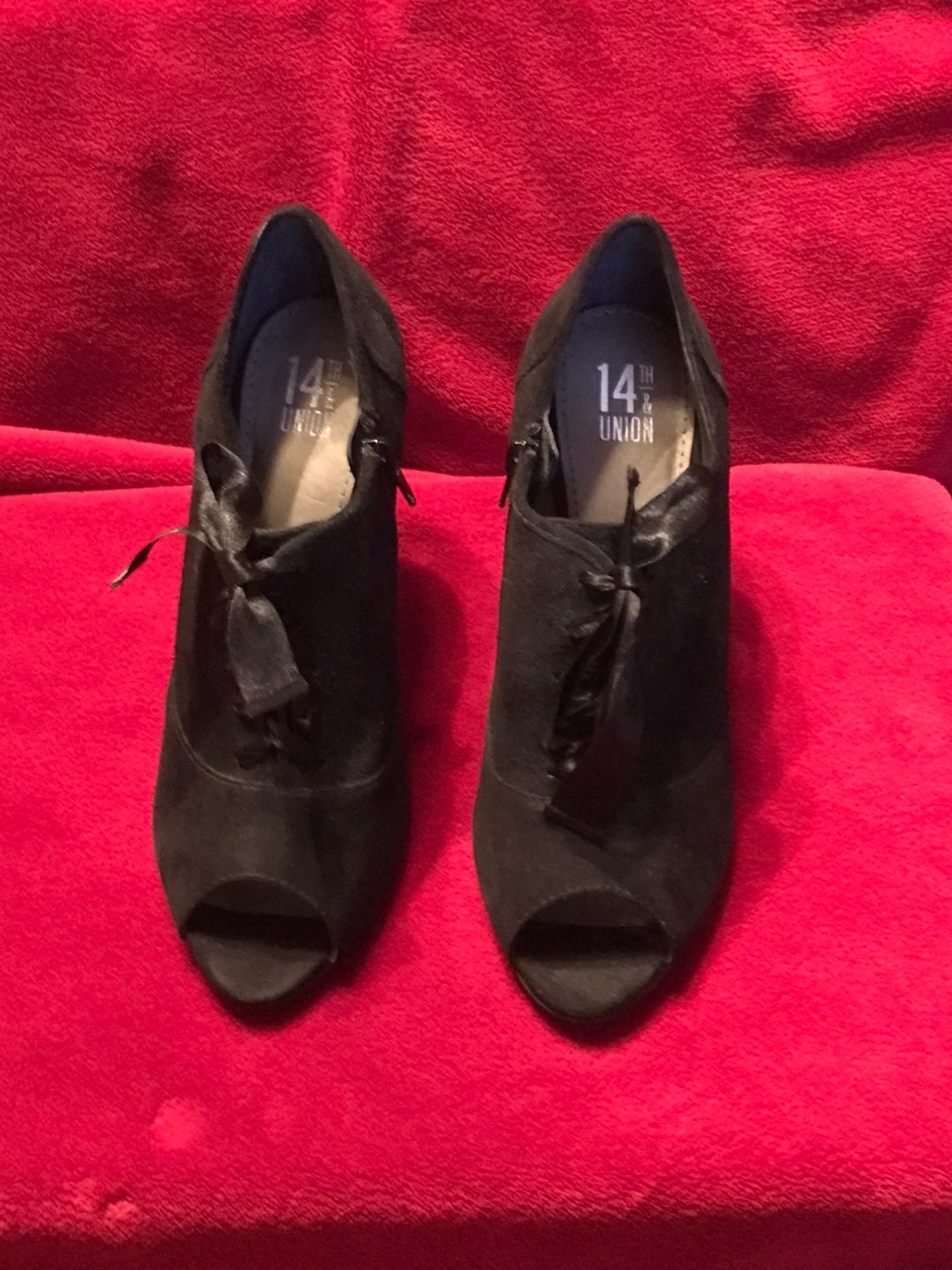 Black suede heels