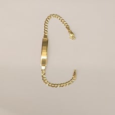 14kt solid gold cuban id bracelet size 6 inche