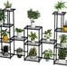 9tier Metal Plant Stand, large indoor Plant Stands Decorative Black Steel